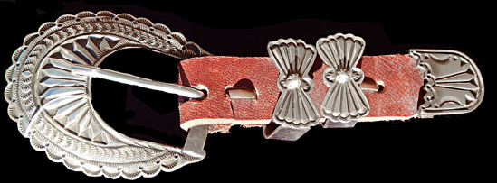 Navajo Silver Ranger Belt Buckle 1